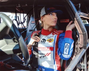 LEAH PRUETT SIGNED AUTOGRAPHED 8x10 PHOTO NHRA DRAG RACING RACER BECKETT BAS - Picture 1 of 2