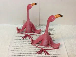 PINK FLAMINGOS SET OF TWO New with tags Resin Ganz Figurines 6 inches tall CUTE! - Picture 1 of 2