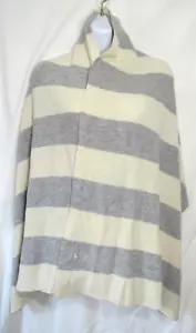Polo Ralph Lauren Gris y Beige Rayas Mezcla de Lana Mantón Grande Bufanda OS USADO EN EXCELENTE ESTADO - Imagen 1 de 4