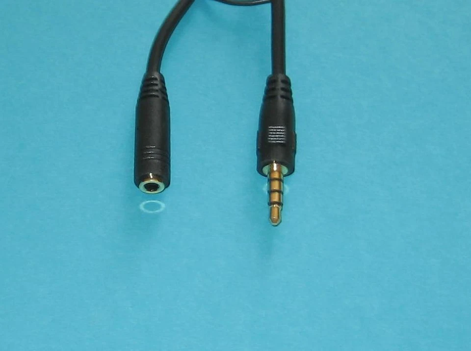 3PCS 1ft , 12" 4Pole 3Ring TRRS 3.5mm (1/8'') Male To Female AV Extension Cable - Image 1 of 1