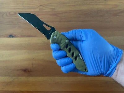 3.3" Stainless Black Blade Tactical Pocket Knife Plastic Camouflage Handle - Image 1 of 4