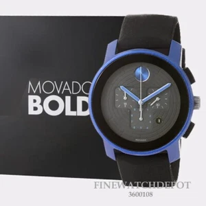 Authentic Movado Large Bold Analog Display Silicone Strap Watch 3600108 - Picture 1 of 1