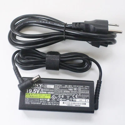 Original Battery Charger For Sony Vaio VGP-AC19V15 VGP-AC19V49 19.5V 3.3A Cable - Image 1 of 3