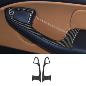 Carbon Fiber Front Armrest Door Panel Cover Trim For BMW 3 Series E46 1998-2005 - Picture 1 of 14