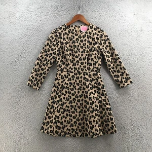 Kate Spade Forest Feline Jacquard Dress Womens 2 Beige Long Sleeve Crew Neck - Picture 1 of 14