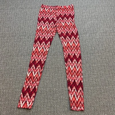 Forever 21 Leggings Mujer Pequeño Rojo Chevron 24 Cintura Informal Ropa Activa Foto 1 de 4