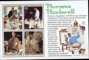 SFSTAMPS US Scott 2840 Norman Rockwell Gemälde Freiheit S/S von 4 Briefmarken postfrisch 1994 - Bild 1 von 1