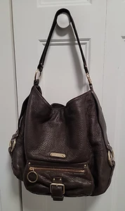 Borsa a tracolla Michael Kors Hobo in pelle marrone cioccolato e ciottoli - Foto 1 di 11