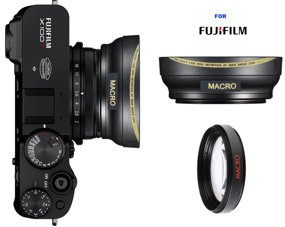 HD 32K FISHEYE WIDE ANGLE LENS + 10X MACRO LENS FOR FUJIFILM X100F X100V Camera - Image 1 of 4
