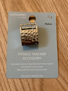 NEXT METAL HAMMERED SILVER FITNESS TRACKER ACCESSORY SIZE MEDIUM COVER FITBIT - Picture 1 of 12