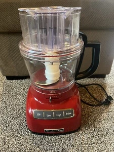 KitchenAid KFP1356ER 7 Cup Food Processor ~ Pre-owned ~ Tested Empire Red - Picture 1 of 8
