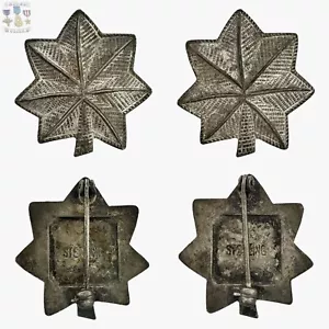 "INSIGNIA ESTERLINA DE RANGO DE TENIENTE CORONEL DEL EJÉRCITO DE LOS ESTADOS UNIDOS DE LA SEGUNDA GUERRA MUNDIAL 1-1/8"" X 1-1/8"" SEGUNDA GUERRA MUNDIAL #60" - Imagen 1 de 7