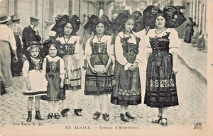 PPC-FR Alsace France -Group of Alsaciennes-Girls Hats-Vintage Real Postcard (F6) - Picture 1 of 4