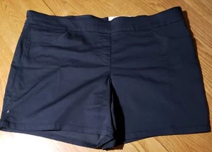 Liz Claiborne Pull-on schwarz bernsteinfarbene Damenshorts Größe 26W neu mit Etikett - Bild 1 von 4