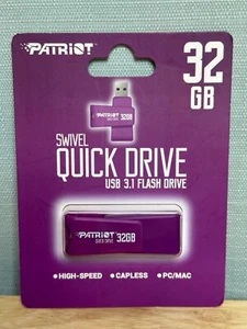 NEW - Patriot -  Pink 32GB Flash Drive, Swivel Memory Quick Drive USB 3.1  (NWT) - Afbeelding 1 van 2