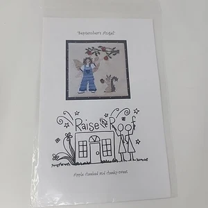 Raise The Roof September's Angel Cross Stitch Pattern Chart Apple Squirrel - Picture 1 of 5