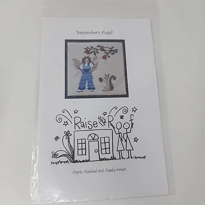 Raise The Roof September's Angel Cross Stitch Pattern Chart Apple Squirrel - Image 1 of 4