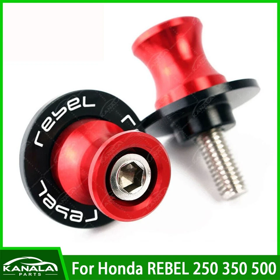 1Pair M8 CNC Swingarm Spools Slider Stand Screws For Honda REBEL 250 350 500 Red - Image 1 of 1