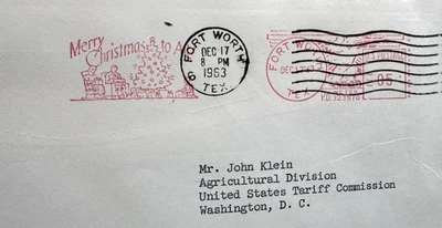 US 1963 Church Meter Cover(86) +Christian Family & Xmas Tree +Cattle Raiser Assn - Image 1 of 3