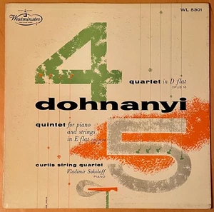 CURTIS STRING QUARTET Dohnanyi Quintet WESTMINSTER 1953 LP RARE TOP COPY NM - Picture 1 of 2