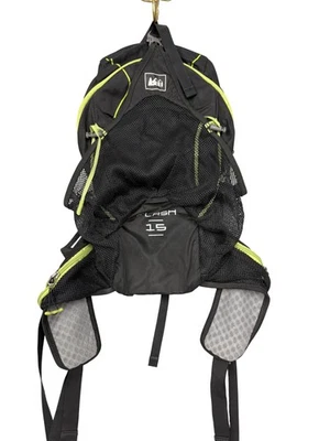REI Flash 15 Hiking Daypack Backpack Black Gray Lime Hydration Compatible - Image 1 of 4