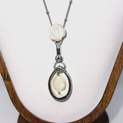 Brighton Nuevo con Etiquetas Collar La Boheme Madreperla Rosa Lágrima Colgante 18-20” Foto 1 de 4