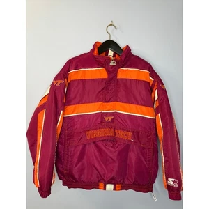 Vintage Virginia Tech VT Hokies Starter Winter Jacket Coat Sz XL Red Orange  - Picture 1 of 16