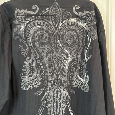 Eighty Eight Shirt Men’s L Casual Button Up Black Geometric Long Sleeve - Image 1 of 4