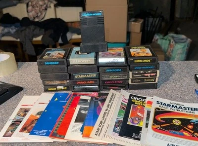 Atari 2600 7800+  21 Games Some Manuals Tsoace Invaders Atlantis Donkey Kong - Image 1 of 4