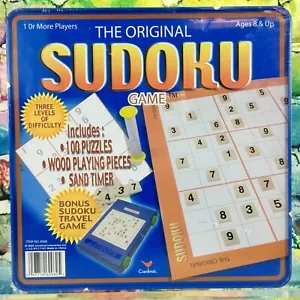 The Original Sudoku Game 100 Puzzles Wood Pieces Bonus Travel Game Cardinal NEW! - Picture 1 of 12