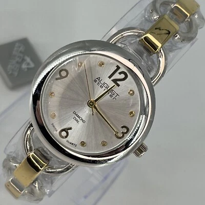 Женские часы August Steiner AS8132 швейцарские бриллиантовые маркеры серебристые и золотистые - Изображение 1 из 4