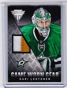 13-14 2013-14 TITANIUM KARI LEHTONEN PRIME GAME-WORN GEAR JERSEY /50 GG-KL STARS
