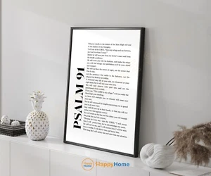 Psalm 91 Bible Verse Wall Art Christian Sign Prints Scripture Art Decor -P832 - Picture 1 of 16