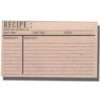 NUEVO sello de goma, tarjeta de recetas, 3x5, comida, cocinar, comer, cocina, postal, postal, bebida Foto 1 de 3
