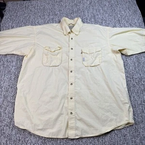Mens XL Tall/Long Cabelas Short Sleeve Button Down Yellow - Fishing, Hunting - Picture 1 of 9
