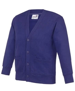 Personalised Custom KIDS ACADEMY CARDIGAN 2 POCKETS SCHOOL UNIFORM JUMPER AC02J - Picture 1 of 17