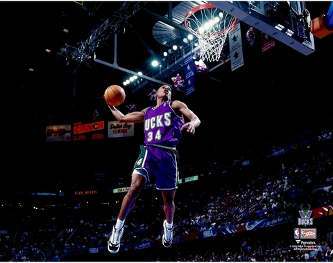 Ray Allen Milwaukee Bucks Unsigned 1997 Slam Dunk Contest Photo Cover