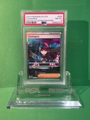 POKEMON 2024 SHROUDED FABLE EN CASSIOPEIA SPECIAL ILLUSTRATION RARE #094 PSA 8 - Image 1 of 2