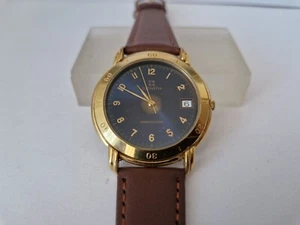 Zenith Cosmopolitan Blue Dial -Quartz Movement-Gold Plated Case -Ref 27.0080.337 - Picture 1 of 8