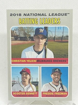 Freddie Freeman 2019 Topps Heritage #61 Batting Leaders XebX - Image 1 of 2