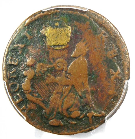 1670 New Jersey St Patrick Farthing Colonial Coin 1/4P - PCGS Fine Detail Cover