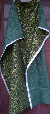 Textile Arts & Film fabric 1.2 yards 44" wide dark green with gold crests - Image 1 of 4