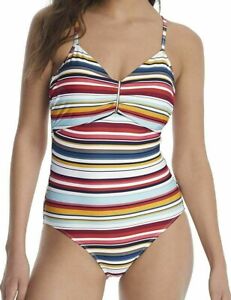 NWT Anne Cole Swimsuit Bikini One 1 pc Sz 16 Navy White 