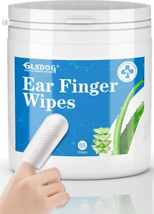 Dog Ear Cleaner Finger Wipes, Ear Finger Wipes for Dogs Cats, Gently Removes Dir - Picture 1 of 7