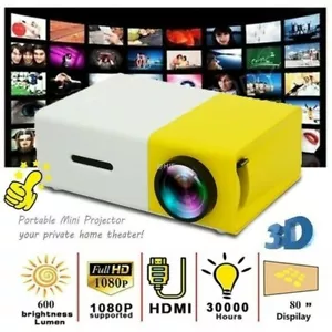 YG300 Projector 3.5mm Audio 320x240 Pixels HDMI USB Mini Home Media Player - Picture 1 of 10