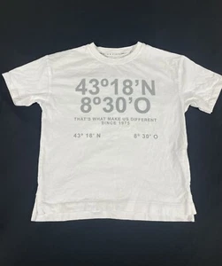 Zara Kids Unisex White Print Short Sleeve T-Shirt Size 7 - Picture 1 of 9