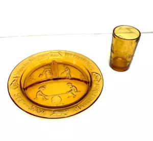Tiara Indiana Glas Bernstein Geteilt Kinder 8 1/2" Kinderzimmer Reim Teller & Becher - Bild 1 von 10