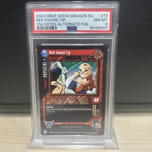 2004 DBGT RED SWORD TIP UNLIMITED-ALTERNATE FOIL PSA 8 SHADOW DRAGON SG KRILLIN - Picture 1 of 4