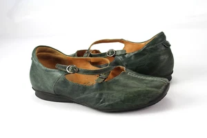 Think Gr.39 Damen Halbschuhe Ballerinas Slipper Loafers Leder Grün H 338 - Bild 1 von 5