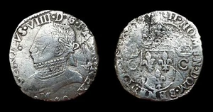Charles IX Teston M TOULOUSE Accostés de Deux C Semble 1568 - Picture 1 of 1